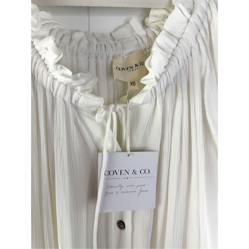 NWT Coven & Co White Milkmaid Dress Size XS Lagenlook Maternity - Picture 5 of 13